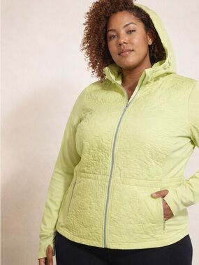 Sweaty Betty Fast Track Quilted Running Jacket Pomelo Green 2XL Hood